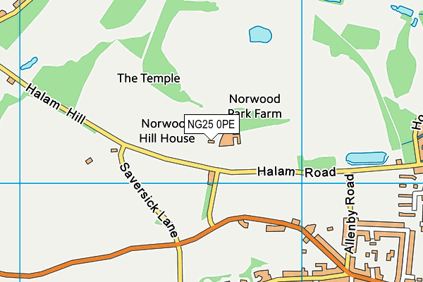 NG25 0PE map - OS VectorMap District (Ordnance Survey) NG25 0PE map - OS VectorMap District (Ordnance Survey)