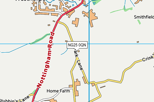NG25 0QN map - OS VectorMap District (Ordnance Survey) NG25 0QN map - OS VectorMap District (Ordnance Survey)