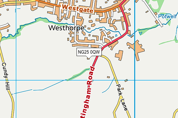 NG25 0QW map - OS VectorMap District (Ordnance Survey) NG25 0QW map - OS VectorMap District (Ordnance Survey)