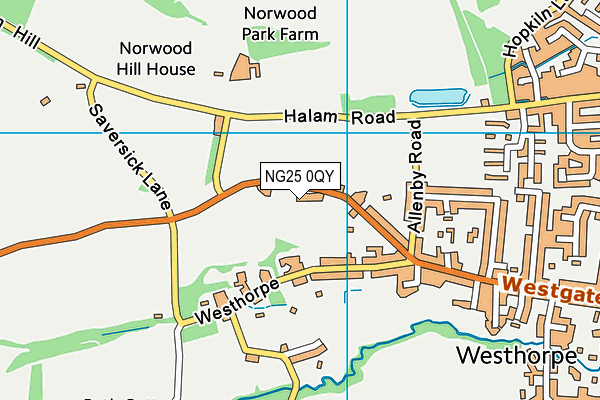 NG25 0QY map - OS VectorMap District (Ordnance Survey) NG25 0QY map - OS VectorMap District (Ordnance Survey)
