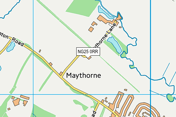 NG25 0RR map - OS VectorMap District (Ordnance Survey) NG25 0RR map - OS VectorMap District (Ordnance Survey)