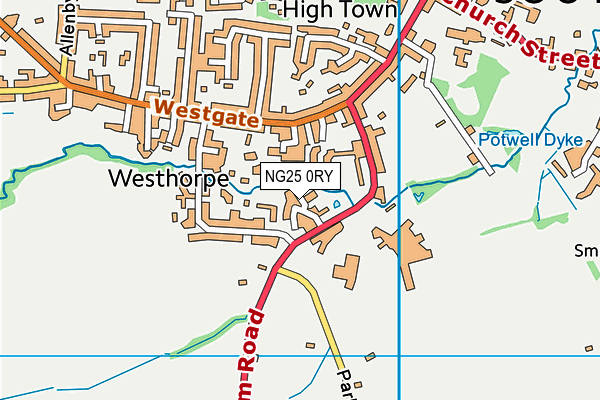 NG25 0RY map - OS VectorMap District (Ordnance Survey) NG25 0RY map - OS VectorMap District (Ordnance Survey)