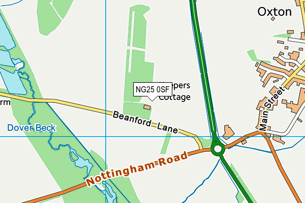 NG25 0SF map - OS VectorMap District (Ordnance Survey) NG25 0SF map - OS VectorMap District (Ordnance Survey)