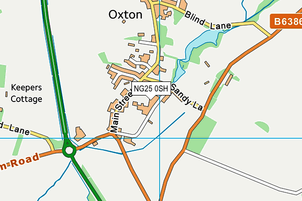 NG25 0SH map - OS VectorMap District (Ordnance Survey) NG25 0SH map - OS VectorMap District (Ordnance Survey)