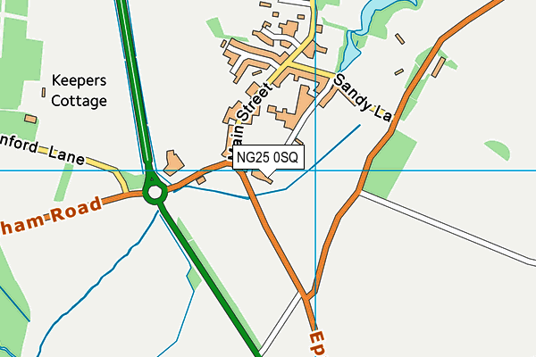 NG25 0SQ map - OS VectorMap District (Ordnance Survey) NG25 0SQ map - OS VectorMap District (Ordnance Survey)