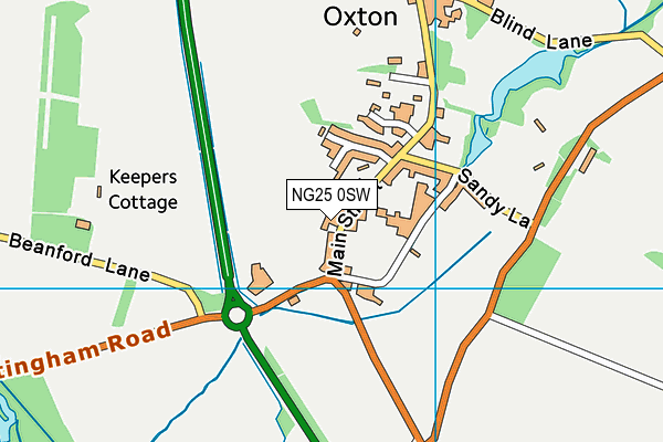 NG25 0SW map - OS VectorMap District (Ordnance Survey) NG25 0SW map - OS VectorMap District (Ordnance Survey)