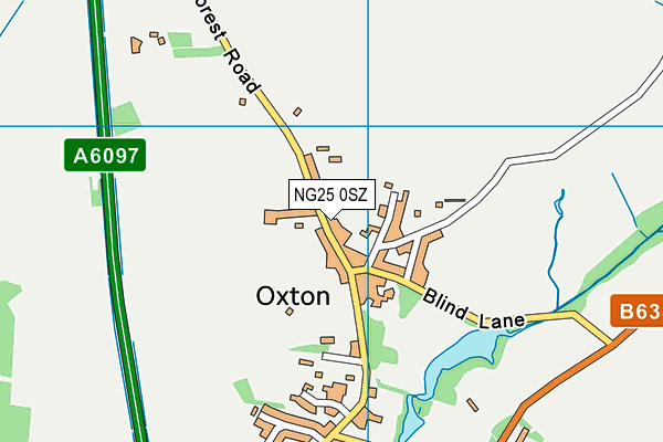 NG25 0SZ map - OS VectorMap District (Ordnance Survey) NG25 0SZ map - OS VectorMap District (Ordnance Survey)