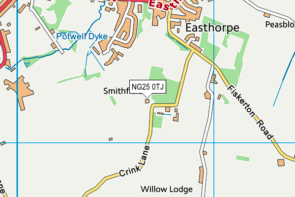 NG25 0TJ map - OS VectorMap District (Ordnance Survey) NG25 0TJ map - OS VectorMap District (Ordnance Survey)