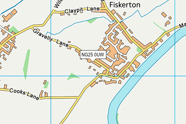NG25 0UW map - OS VectorMap District (Ordnance Survey) NG25 0UW map - OS VectorMap District (Ordnance Survey)