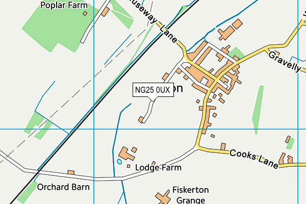 NG25 0UX map - OS VectorMap District (Ordnance Survey) NG25 0UX map - OS VectorMap District (Ordnance Survey)