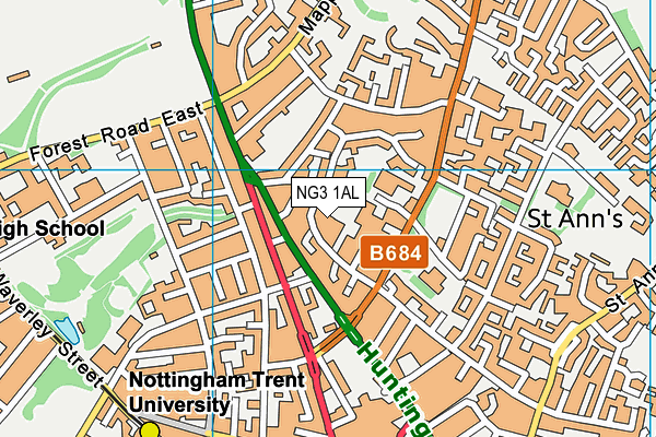 NG3 1AL map - OS VectorMap District (Ordnance Survey) NG3 1AL map - OS VectorMap District (Ordnance Survey)