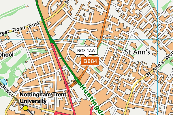 NG3 1AW map - OS VectorMap District (Ordnance Survey) NG3 1AW map - OS VectorMap District (Ordnance Survey)
