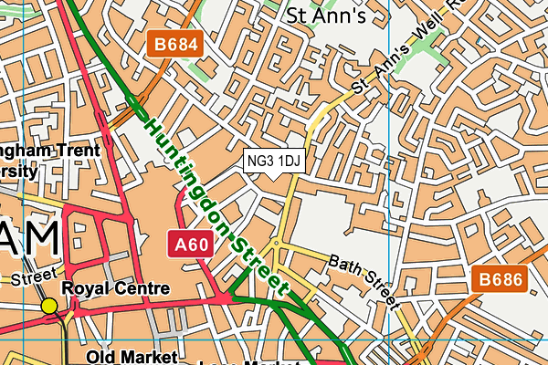 NG3 1DJ map - OS VectorMap District (Ordnance Survey) NG3 1DJ map - OS VectorMap District (Ordnance Survey)