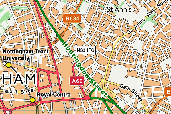 NG3 1FG map - OS VectorMap District (Ordnance Survey) NG3 1FG map - OS VectorMap District (Ordnance Survey)