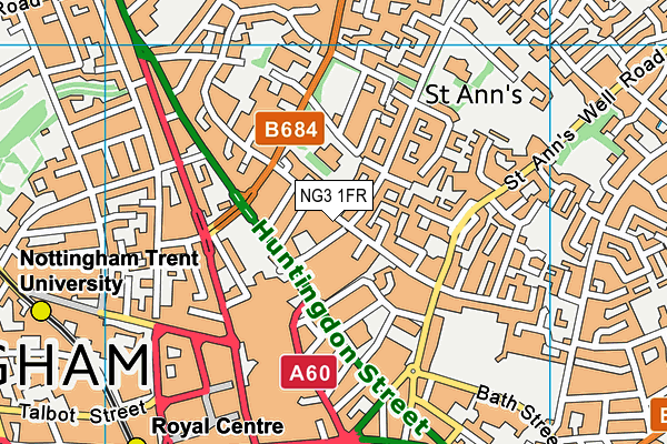 NG3 1FR map - OS VectorMap District (Ordnance Survey) NG3 1FR map - OS VectorMap District (Ordnance Survey)