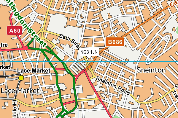 NG3 1JN map - OS VectorMap District (Ordnance Survey) NG3 1JN map - OS VectorMap District (Ordnance Survey)