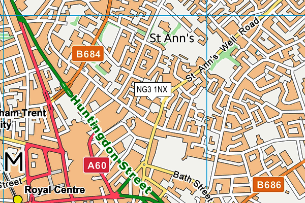 NG3 1NX map - OS VectorMap District (Ordnance Survey) NG3 1NX map - OS VectorMap District (Ordnance Survey)