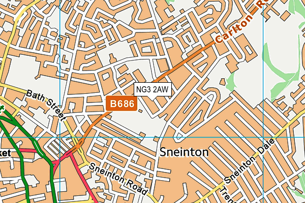 NG3 2AW map - OS VectorMap District (Ordnance Survey) NG3 2AW map - OS VectorMap District (Ordnance Survey)
