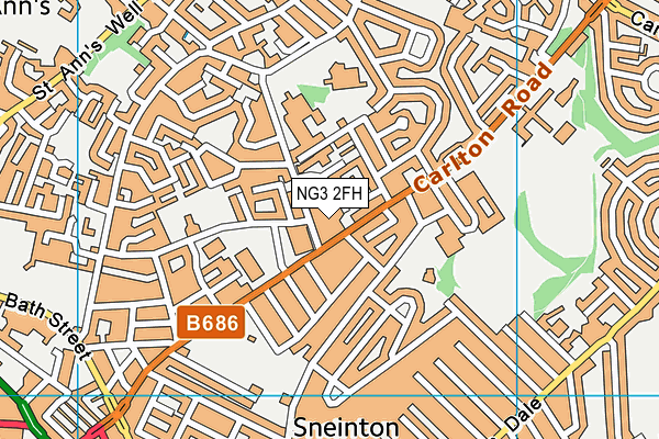 NG3 2FH map - OS VectorMap District (Ordnance Survey) NG3 2FH map - OS VectorMap District (Ordnance Survey)