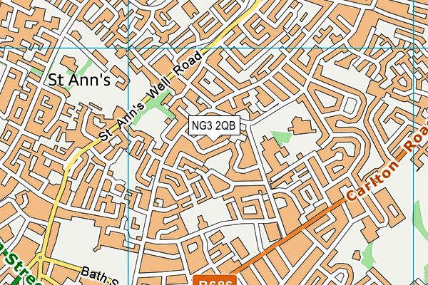 NG3 2QB map - OS VectorMap District (Ordnance Survey) NG3 2QB map - OS VectorMap District (Ordnance Survey)