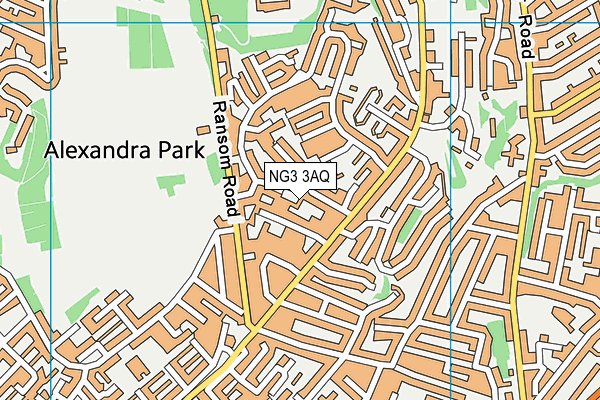 NG3 3AQ map - OS VectorMap District (Ordnance Survey) NG3 3AQ map - OS VectorMap District (Ordnance Survey)