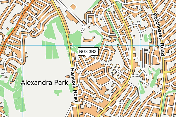 NG3 3BX map - OS VectorMap District (Ordnance Survey) NG3 3BX map - OS VectorMap District (Ordnance Survey)