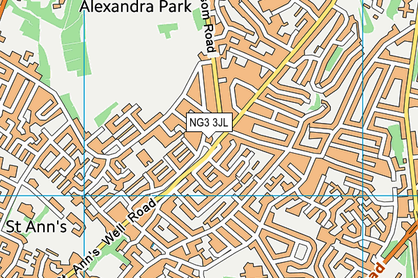 NG3 3JL map - OS VectorMap District (Ordnance Survey) NG3 3JL map - OS VectorMap District (Ordnance Survey)
