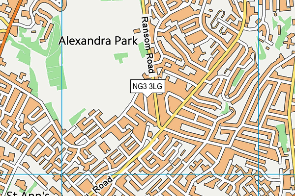 NG3 3LG map - OS VectorMap District (Ordnance Survey) NG3 3LG map - OS VectorMap District (Ordnance Survey)