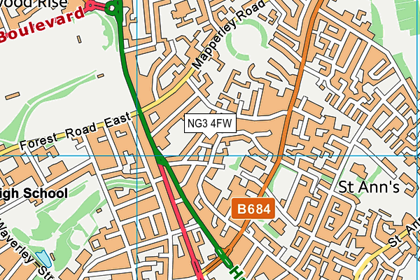 NG3 4FW map - OS VectorMap District (Ordnance Survey) NG3 4FW map - OS VectorMap District (Ordnance Survey)
