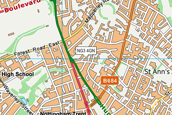 NG3 4GN map - OS VectorMap District (Ordnance Survey) NG3 4GN map - OS VectorMap District (Ordnance Survey)