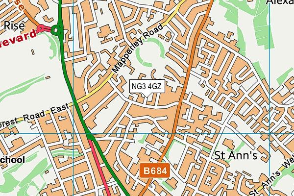 NG3 4GZ map - OS VectorMap District (Ordnance Survey) NG3 4GZ map - OS VectorMap District (Ordnance Survey)