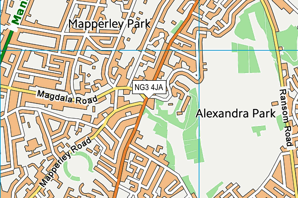 NG3 4JA map - OS VectorMap District (Ordnance Survey) NG3 4JA map - OS VectorMap District (Ordnance Survey)