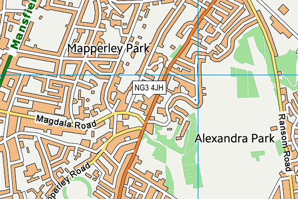 NG3 4JH map - OS VectorMap District (Ordnance Survey) NG3 4JH map - OS VectorMap District (Ordnance Survey)