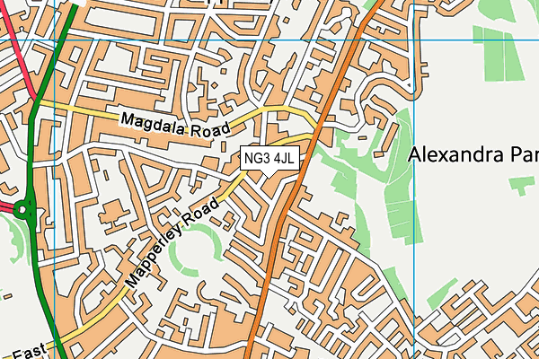 NG3 4JL map - OS VectorMap District (Ordnance Survey) NG3 4JL map - OS VectorMap District (Ordnance Survey)