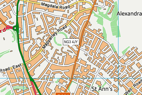 NG3 4JY map - OS VectorMap District (Ordnance Survey) NG3 4JY map - OS VectorMap District (Ordnance Survey)