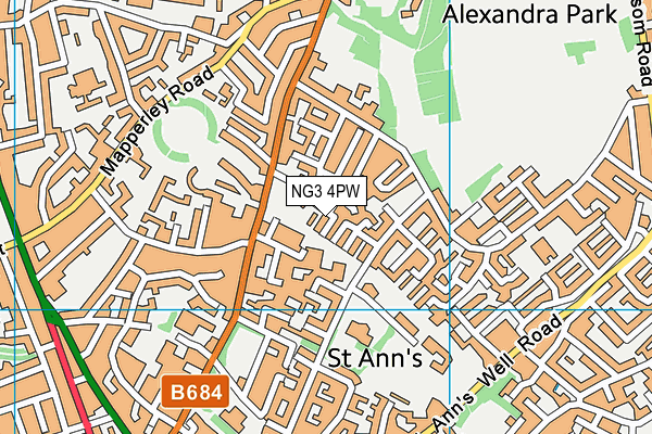 NG3 4PW map - OS VectorMap District (Ordnance Survey) NG3 4PW map - OS VectorMap District (Ordnance Survey)