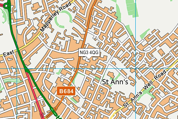 NG3 4QG map - OS VectorMap District (Ordnance Survey) NG3 4QG map - OS VectorMap District (Ordnance Survey)