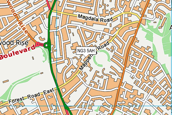 NG3 5AH map - OS VectorMap District (Ordnance Survey) NG3 5AH map - OS VectorMap District (Ordnance Survey)