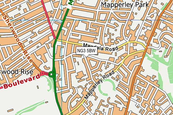 NG3 5BW map - OS VectorMap District (Ordnance Survey) NG3 5BW map - OS VectorMap District (Ordnance Survey)
