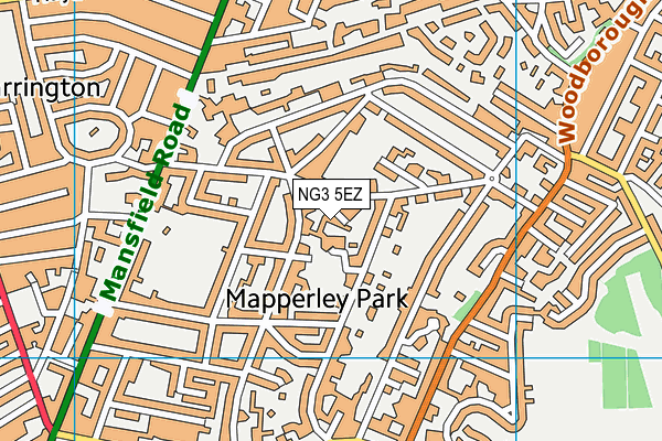 NG3 5EZ map - OS VectorMap District (Ordnance Survey)