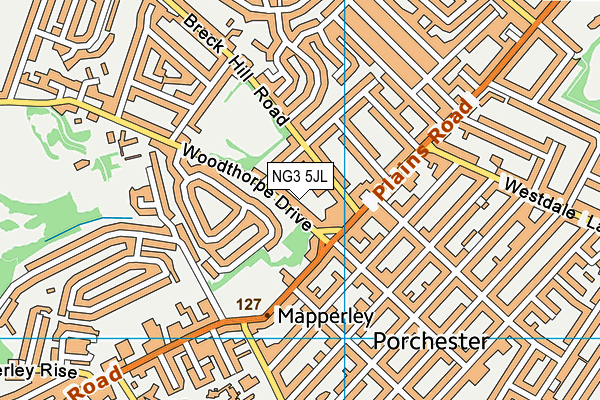 NG3 5JL map - OS VectorMap District (Ordnance Survey) NG3 5JL map - OS VectorMap District (Ordnance Survey)