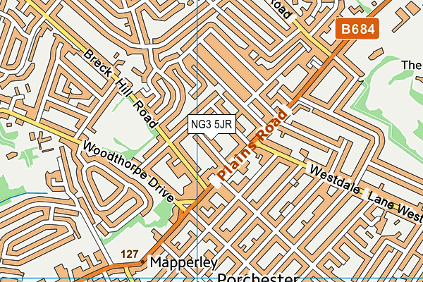 NG3 5JR map - OS VectorMap District (Ordnance Survey)