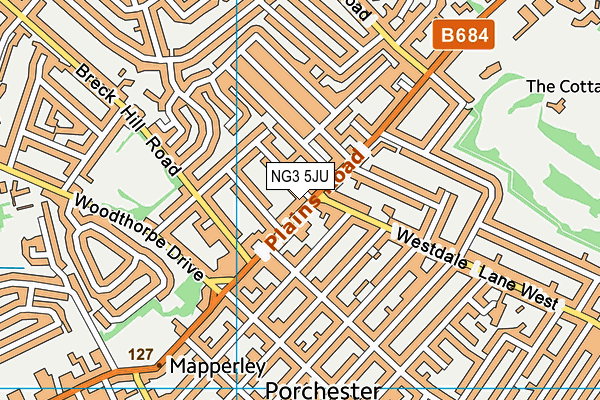 NG3 5JU map - OS VectorMap District (Ordnance Survey) NG3 5JU map - OS VectorMap District (Ordnance Survey)