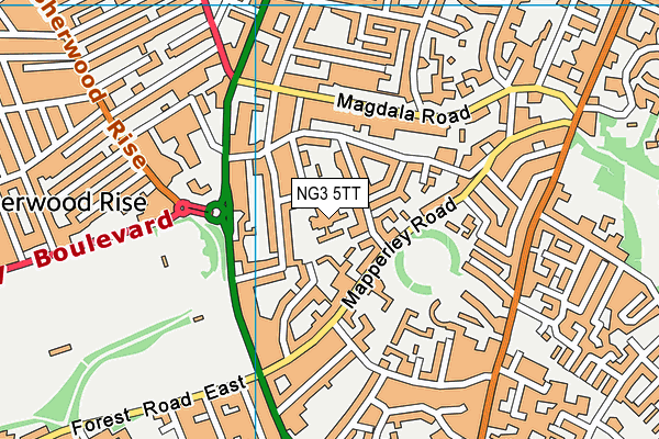 NG3 5TT map - OS VectorMap District (Ordnance Survey) NG3 5TT map - OS VectorMap District (Ordnance Survey)