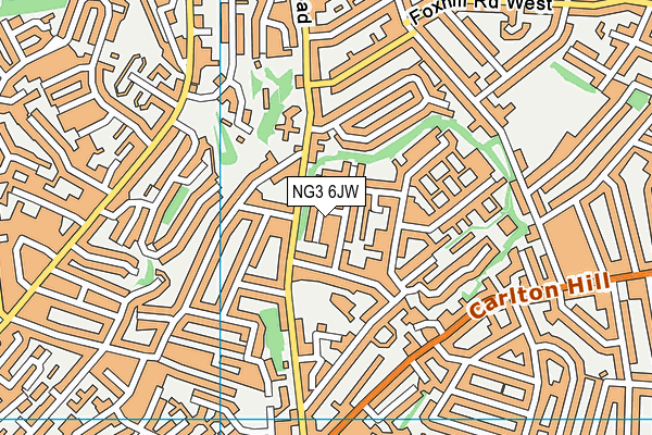 NG3 6JW map - OS VectorMap District (Ordnance Survey) NG3 6JW map - OS VectorMap District (Ordnance Survey)