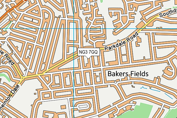 NG3 7GQ map - OS VectorMap District (Ordnance Survey) NG3 7GQ map - OS VectorMap District (Ordnance Survey)