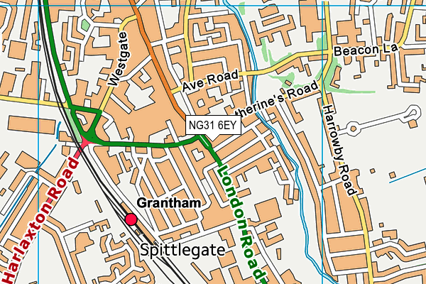 NG31 6EY map - OS VectorMap District (Ordnance Survey) NG31 6EY map - OS VectorMap District (Ordnance Survey)