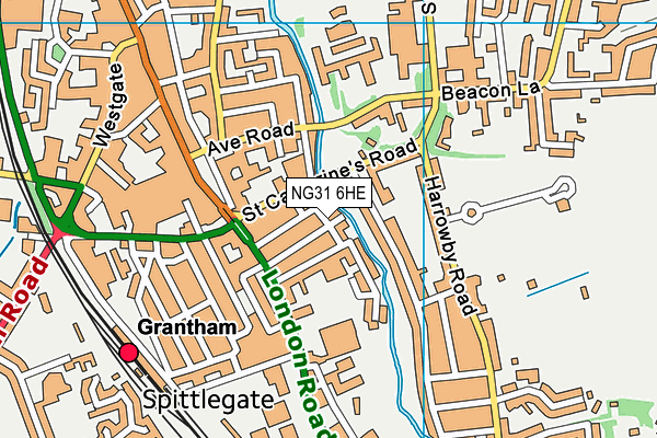 NG31 6HE map - OS VectorMap District (Ordnance Survey) NG31 6HE map - OS VectorMap District (Ordnance Survey)