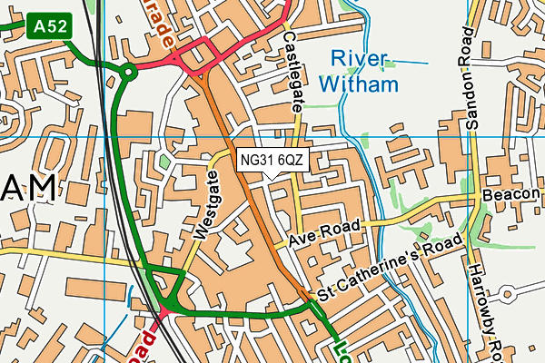 NG31 6QZ map - OS VectorMap District (Ordnance Survey) NG31 6QZ map - OS VectorMap District (Ordnance Survey)