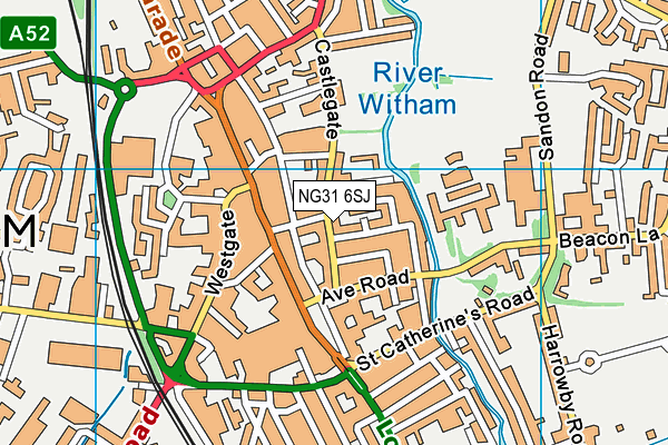 NG31 6SJ map - OS VectorMap District (Ordnance Survey) NG31 6SJ map - OS VectorMap District (Ordnance Survey)